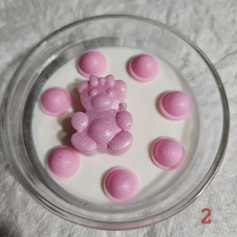 6 Handmade Pink Baby Girl Shower Birthday Party Soy Wax Scented Candle Giveaways